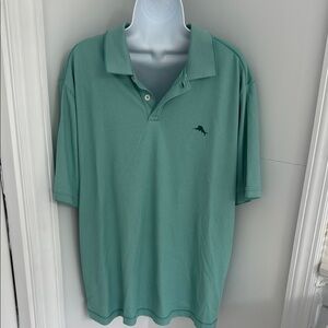 Green-Blue Polo Shirt with Classic Collar and Relaxed Fit Size XL